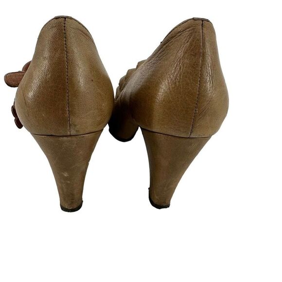 Jeffrey Campbell Heels Alberta Mary Jane Strappy Size 9 Brown Pin Up Retro Shoes - Picture 5 of 12